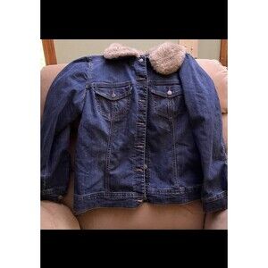 Bandolinoblu Women's Denim Jacket w/Removable Faux  Fur Collar(1X)